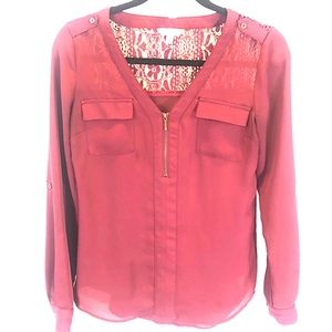 Candies red long sleeve top